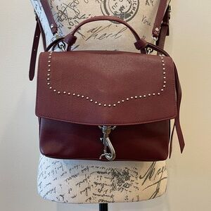 REBECCA MINKOFF  Handbag/Backpack Combo Burgundy with Silver Accents